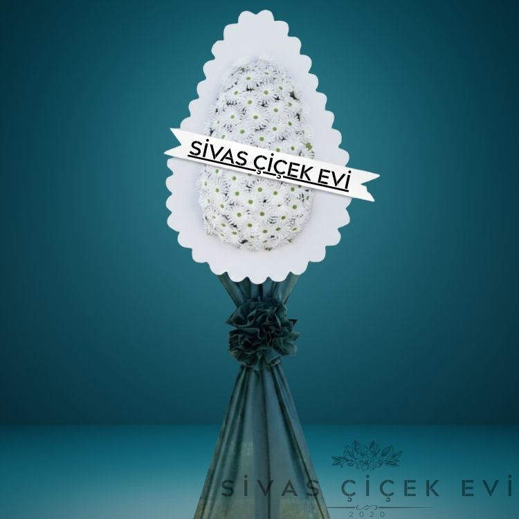 Beyaz Gerbaradan Hazırlanmış Yapay Çelenk