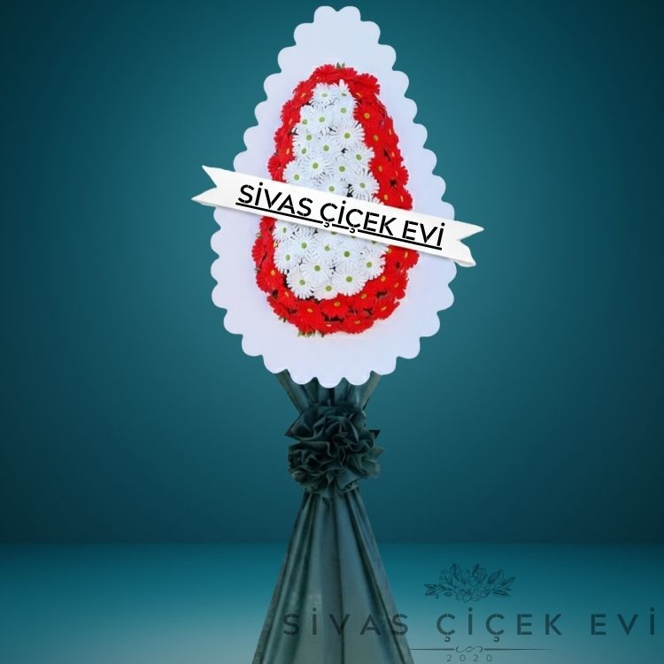 Kırmızı Beyaz Yapay Çelenk